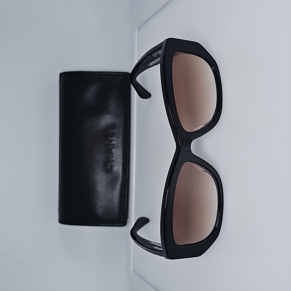 Chanel 5493-A C622/S5 Women's Black/Brown Gradient Sunglasses - Picture 8 of 16